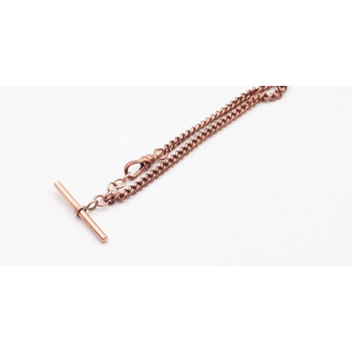 29 - 9 Carat Rose Gold T-Bar Watch Chain Weight 8.6 Grams Length 18cm