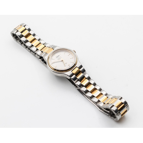 292 - Seiko Ladies Bimetal Wristwatch Articulated Bracelet