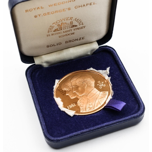 Charles and Diana Royal Wedding Commemorative Medal Dated 1981 Contained within Presentation Case