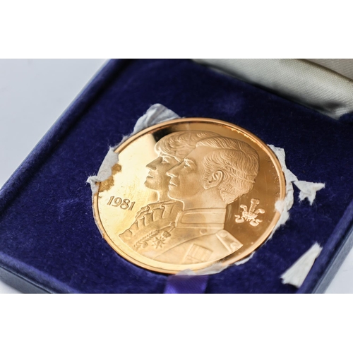 296 - Charles and Diana Royal Wedding Commemorative Medal Dated 1981 Contained within Presentation Case