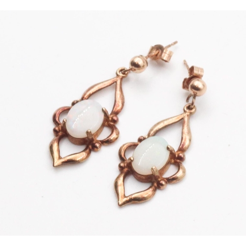 30 - Pair of Opal Set 9 Carat Gold Earrings