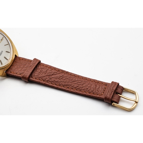 315 - Roamer Boulogne Swiss Made Watch Gold Filled Tan Leather Strap