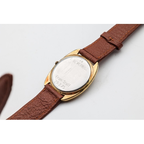 315 - Roamer Boulogne Swiss Made Watch Gold Filled Tan Leather Strap