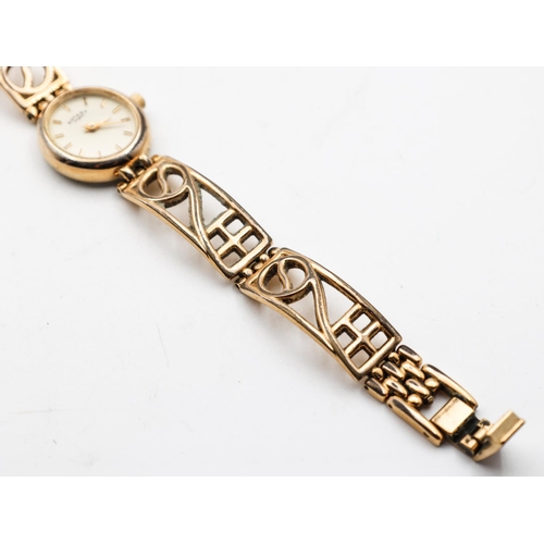 316 - Rotary Ladies Gold Filled Watch Articulated Bracelet