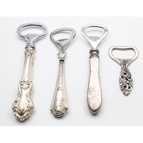 325 - Four Silver Mounted Bottle Openers