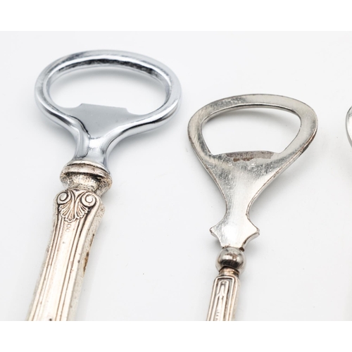 325 - Four Silver Mounted Bottle Openers