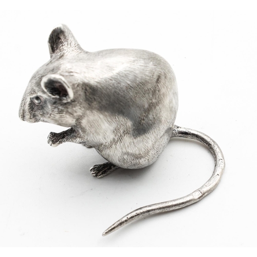 336 - Novelty Silver Mouse Figure Hallmarks to Base