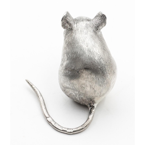 336 - Novelty Silver Mouse Figure Hallmarks to Base