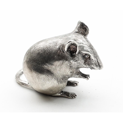 336 - Novelty Silver Mouse Figure Hallmarks to Base