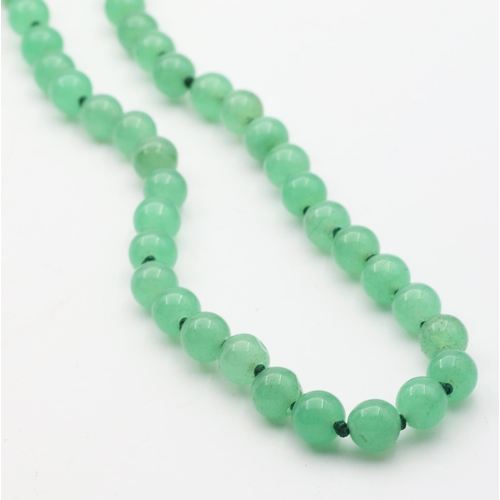 358 - Ladies Single String Apple Jade Bead Necklace