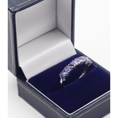 369 - Tanzanite Silver Mounted Ladies Ring Size Q