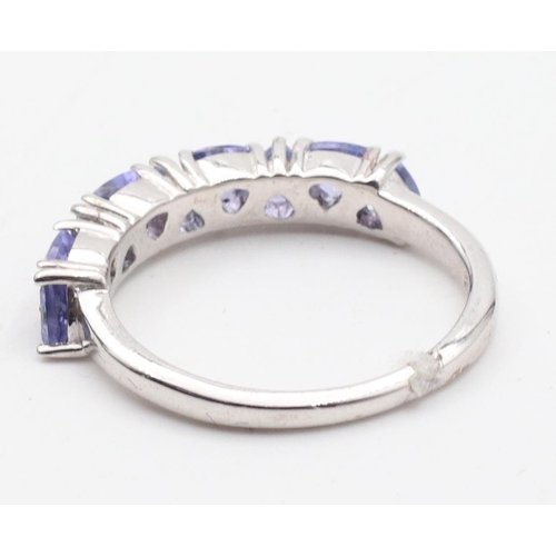 369 - Tanzanite Silver Mounted Ladies Ring Size Q