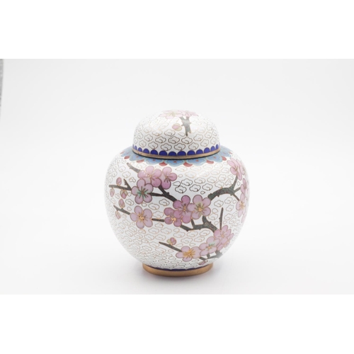 394 - Cloisonne Decorated Ginger Jar with Original Cover