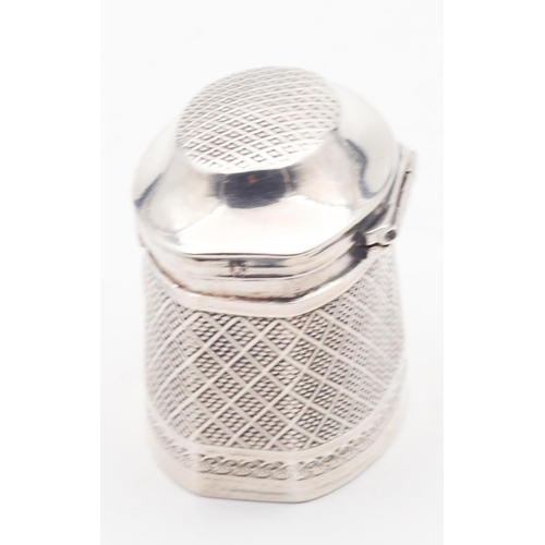 403 - Silver Snuff Box Antique with Hinged Cover Shaped Form