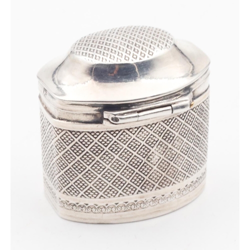 403 - Silver Snuff Box Antique with Hinged Cover Shaped Form