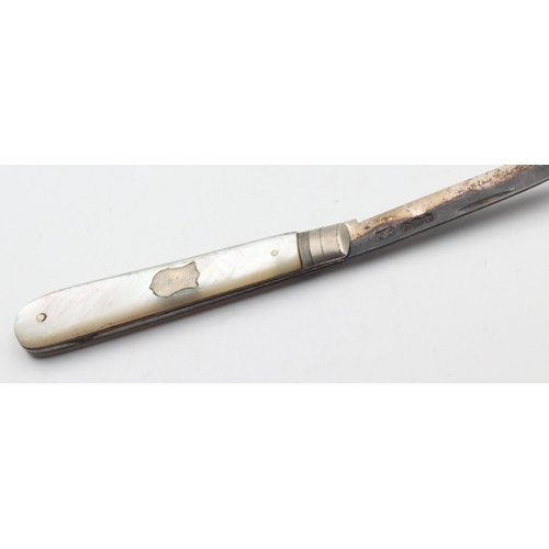 406 - Silver Mother of Pearl Mounted Fruit Knife