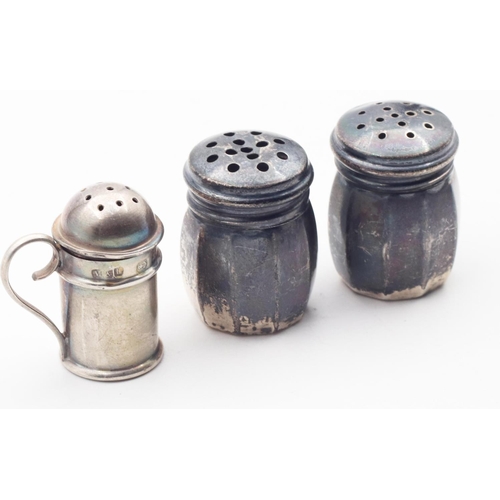 416 - Three Silver Salt and Peppers