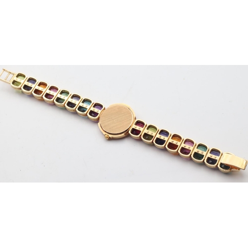 421 - H. Stern 18 Carat Yellow Gold Ladies Wristwatch Inset with Diamonds and Gemstones Finely Detailed Go... 