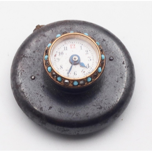 435 - Unusual Pendant Watch with Turquoise Detailing to Case