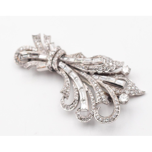 44 - Ladies Diamond Floral Spray Motif Brooch Total Diamond Weight Approximately 5 Carats G to H Colour V... 