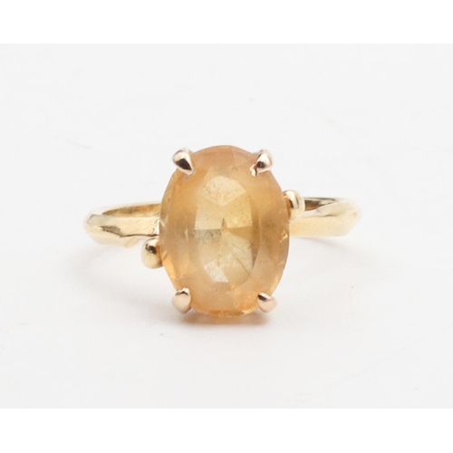 455 - Citrine Centre Stone Ladies Ring Mounted on 10 Carat Gold Band