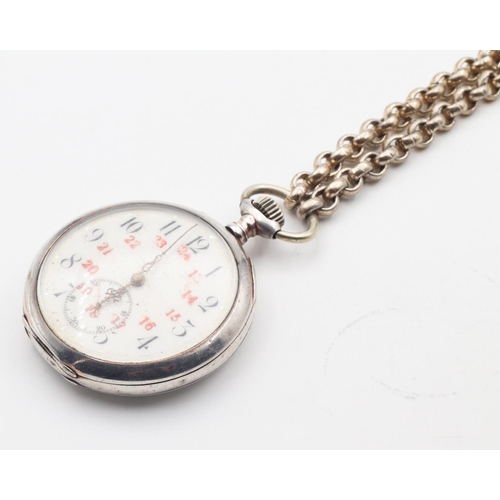 461 - Silver Cased Pocket Watch with Chain