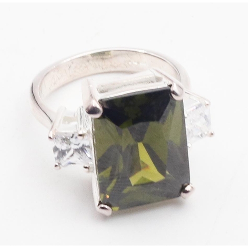 466 - Silver Mounted Gemstone Set Ladies Ring