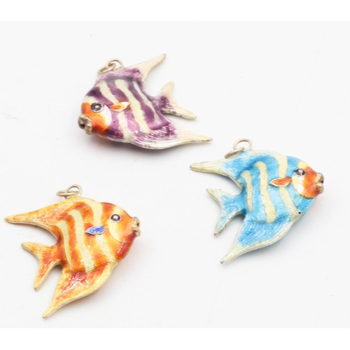 476 - Three Enamel Decorated Fish Pendants