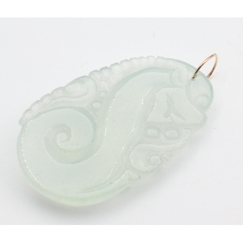 478 - Ice Jade Oriental Pendant Shaped Form