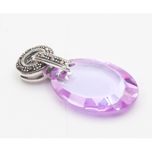 480 - Silver Mounted Amethyst Necklace Pendant