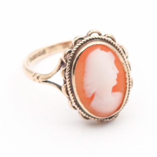50 - 9 Carat Shell Cameo Ladies Ring Size M