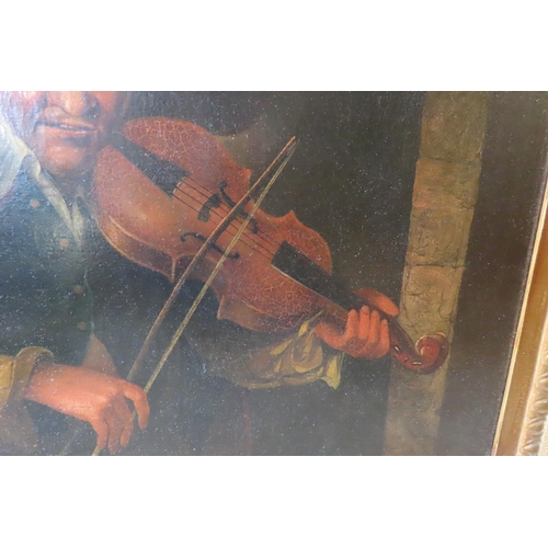 509 - Old Master School The Fiddler Oil on Board Approximately 22 Inches High x 22 Inches Wide Contained w... 