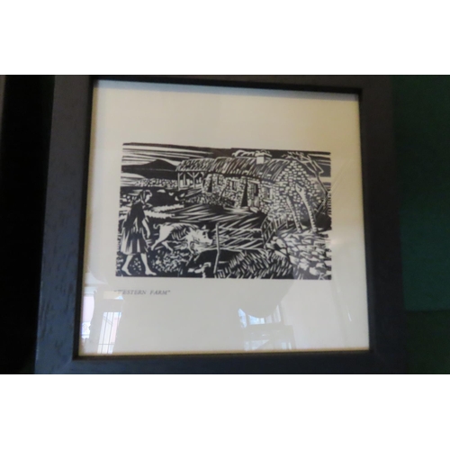 523 - Pair of Harry Kernoff Woodcuts Croagh Patrick, Co. Mayo and Western Farm, Mayo Each Approximately 7 ... 