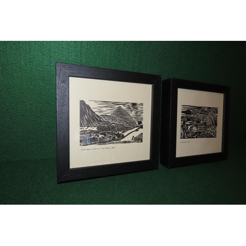 523 - Pair of Harry Kernoff Woodcuts Croagh Patrick, Co. Mayo and Western Farm, Mayo Each Approximately 7 ... 