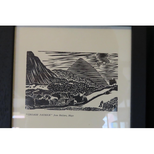 523 - Pair of Harry Kernoff Woodcuts Croagh Patrick, Co. Mayo and Western Farm, Mayo Each Approximately 7 ... 