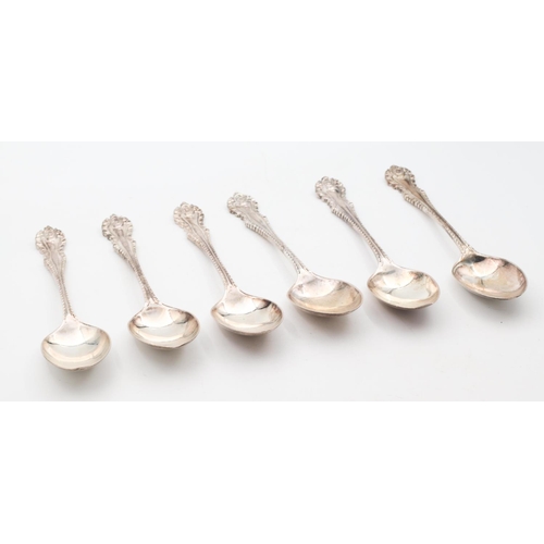 548 - Set of Six Silver Teaspoons Embossed Decoration Finely Detailed