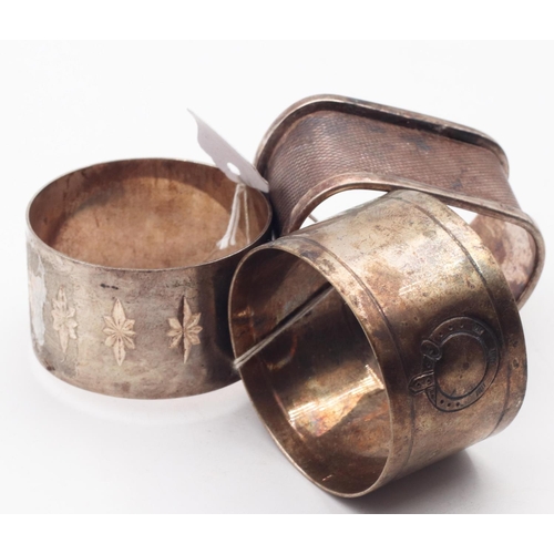 552 - Three Napkin Rings Silver