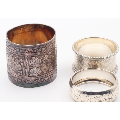 553 - Three Napkin Rings Silver