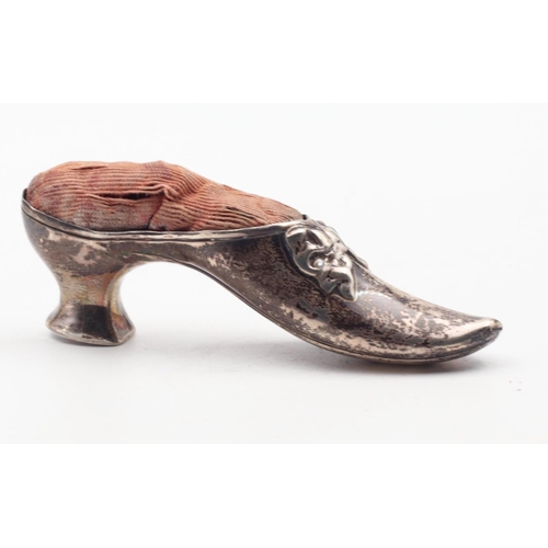 564 - Silver Ladies Shoe Motif Pin Cushion