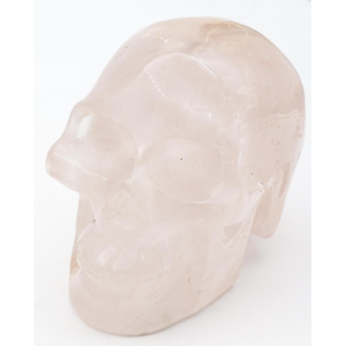 574 - Carved Rock Crystal Momentii Morai Skull Form Paperweight