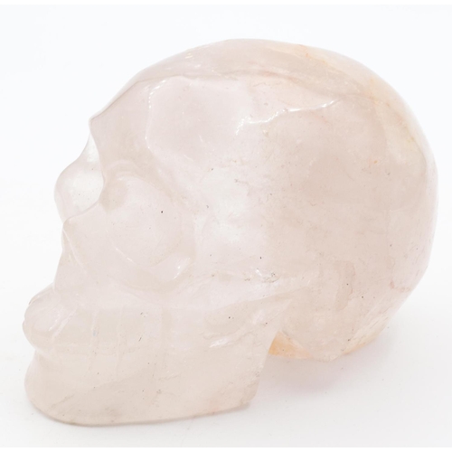 574 - Carved Rock Crystal Momentii Morai Skull Form Paperweight