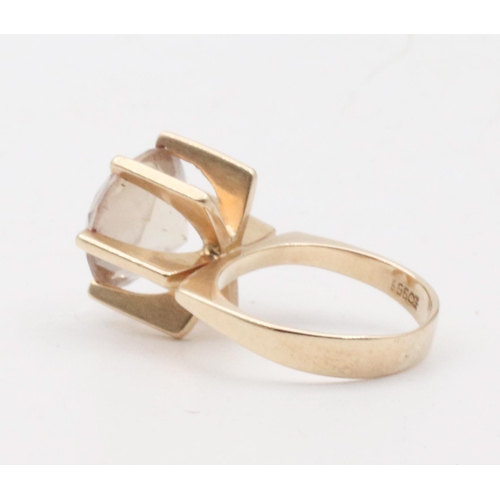 58 - 14 Carat Gold Smokey Quartz Single Stone Ring Size K Hallmarked London