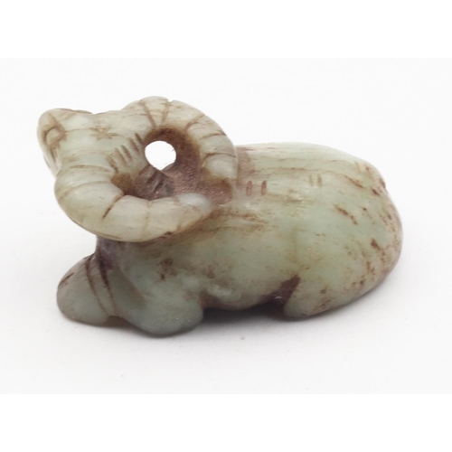 594 - Carved Jade Ram Figure