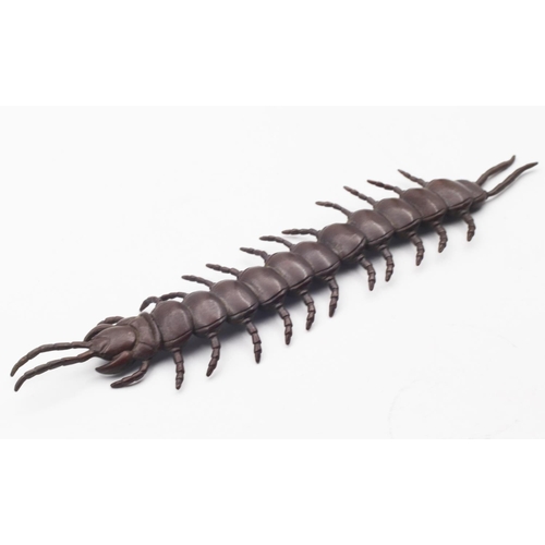 611 - Bronze Reticulated Centipede Figure Finely Detailed Possibly Japanese