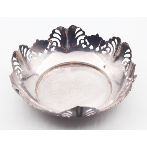 615 - Pierced Form Silver Bon Bon Dish