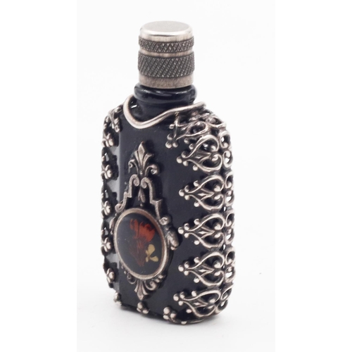 623 - Silver Overlaid Scent Bottle