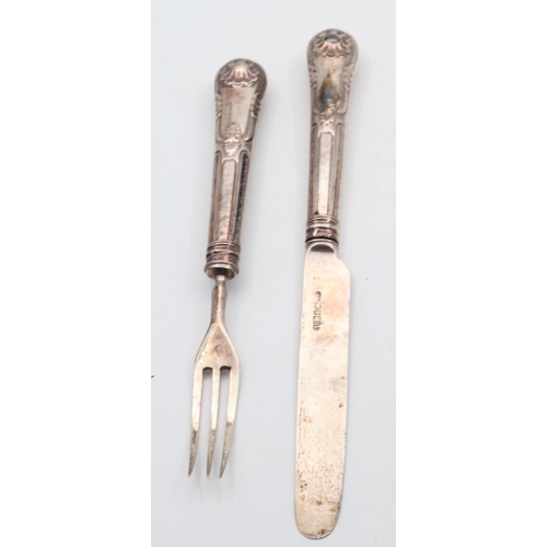 640 - Knife and Fork Set Contained within Original Presentation Case Silver