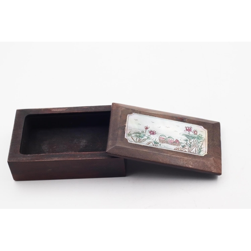 645 - Japanese Desk Box with Sliding Cover Inset Panel