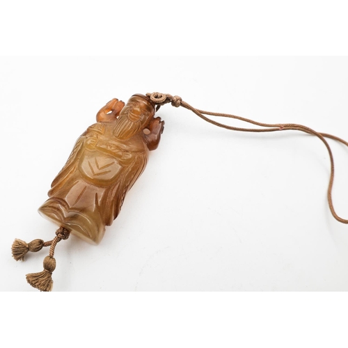 671 - Carved Jade Oriental Pendant Necklace