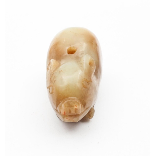 675 - Chinese Carved Jade Porcine Form Pendant